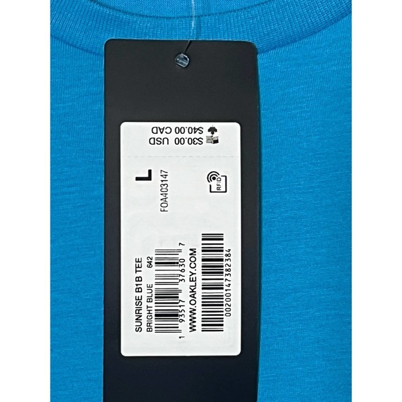 Oakley Sunrise B1B Tee T Shirt Men's Size L Bright Blue Short Sleeve Crew Neck - Picture 5 of 9
